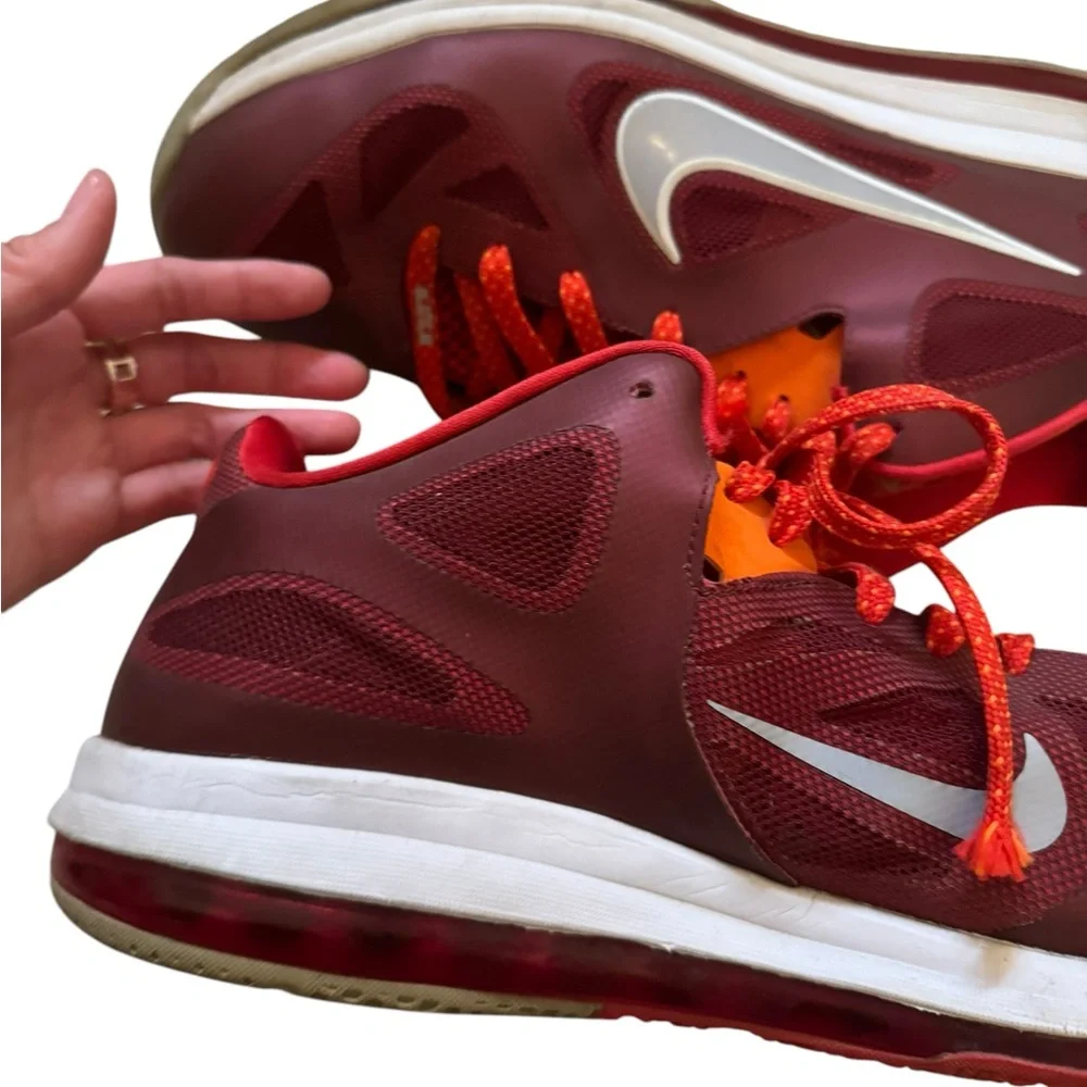 NIKE LeBron Low Cherry MENS 14 Basketball Shoes 510811-600 FAST SHIPPING - Picture 6 of 8